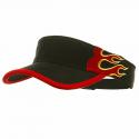 Masonic Visor - Black with Red Flames...for most orders