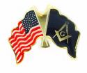 Mason & US Flag Lapel Pin