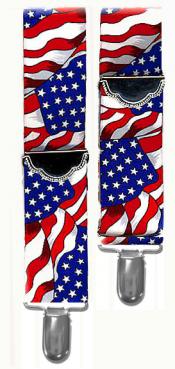 Flag Suspenders - 1.5 Width Elastic