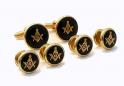 Masonic Cuff Links & 4 Matching Shirt Studs