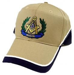 Masonic Hat - Tan with Navy Trim