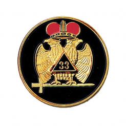 Auto Emblem of 33rd Degree Scottish Rite Wings Down