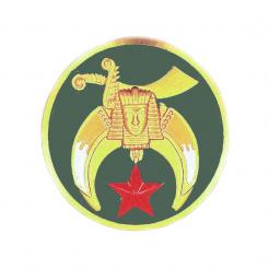 Shriner Auto Emblem on Green