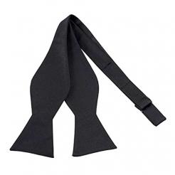 Black Silk Bow Tie - Self Tie