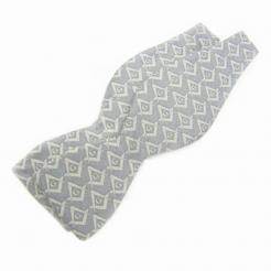 Masonic Self Tie Bow in Gray Silk Tone on Tone