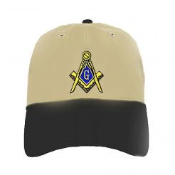 Masonic Hat - Tan with Black Brim & 20 Logos