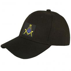 Masonic Hat on Black - 20+ Embroidered Logos for Most Orders