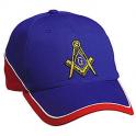 Masonic Hat - Royal with Red Piping